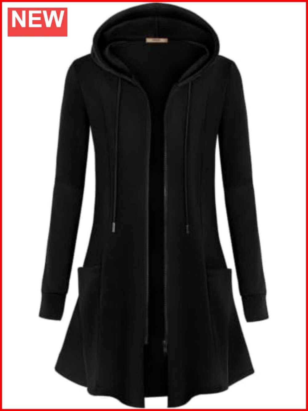 Lightweight Zip Up Hoodie Jacket Tunic Sweatshirt Open Front Cardigan